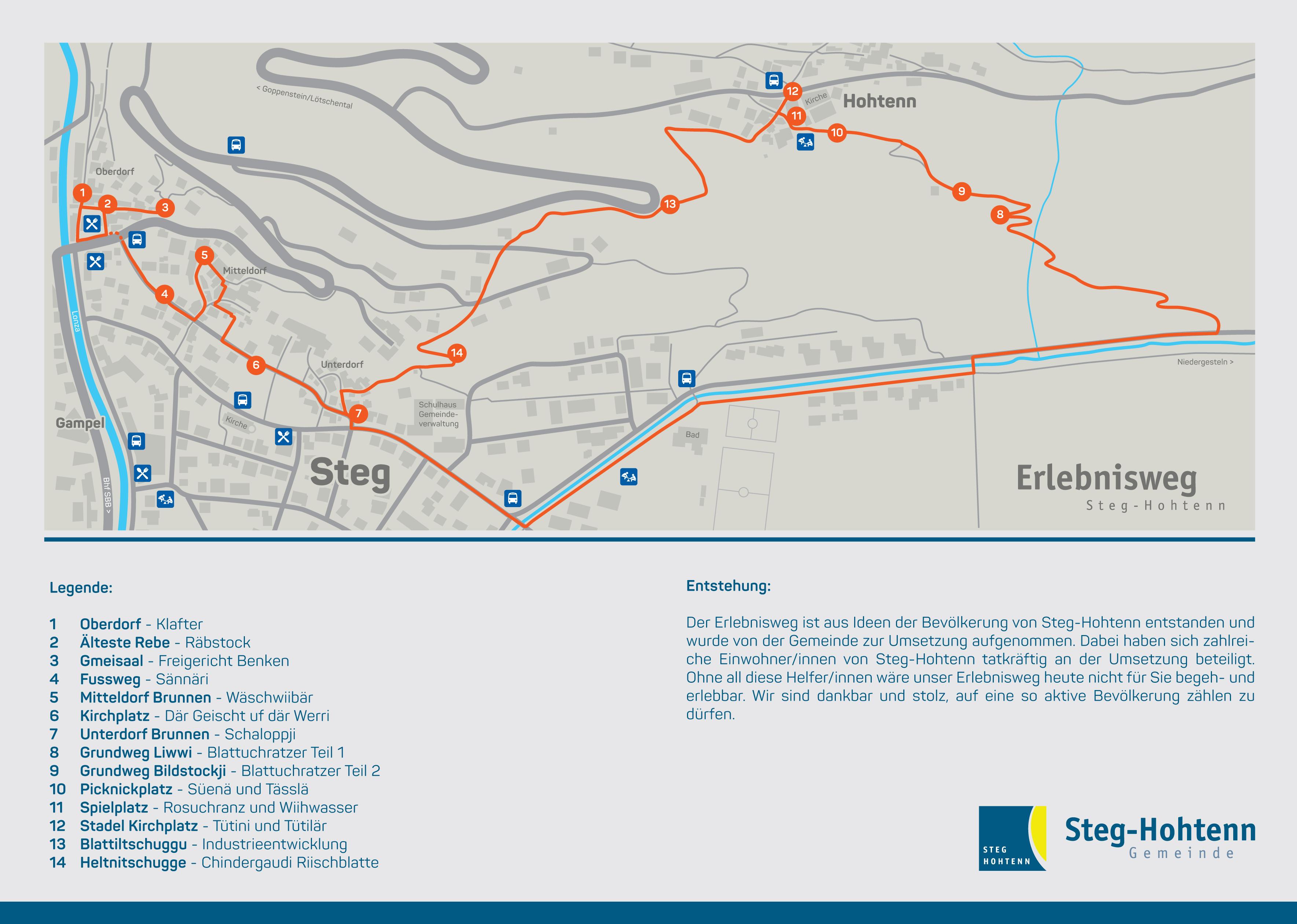 Karte Erlebnisweg mit Posten