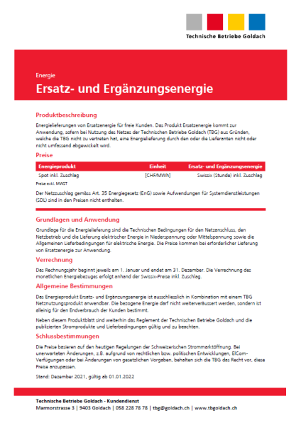Ersatz- und Ergänzungslieferung