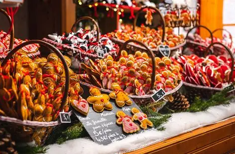 Image d'un stand de marche de Noël