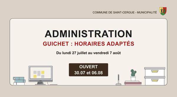 Ouverture exceptionnelle - administration communale