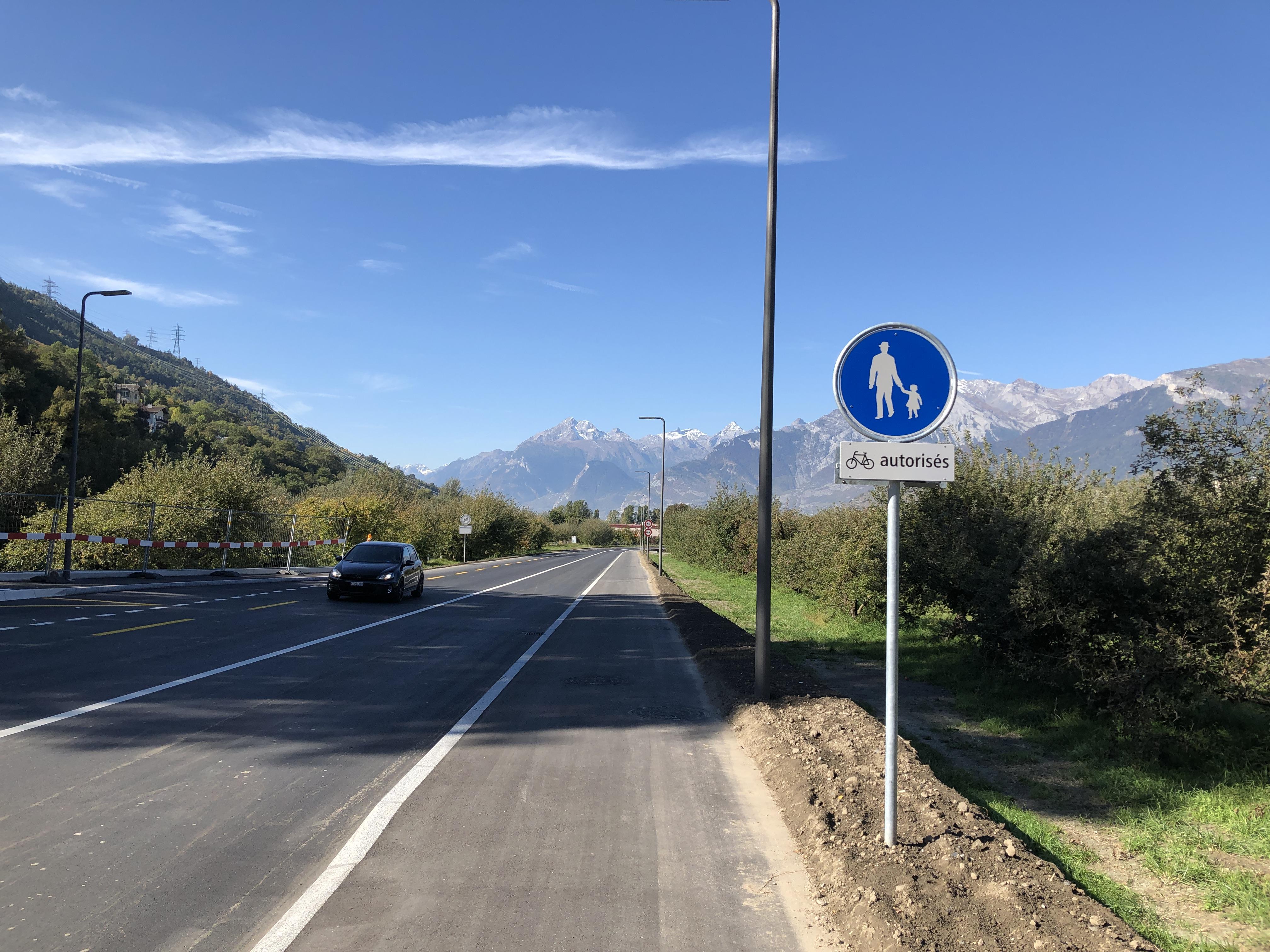 Aménagements cyclables - Route de Bramois Ouest  