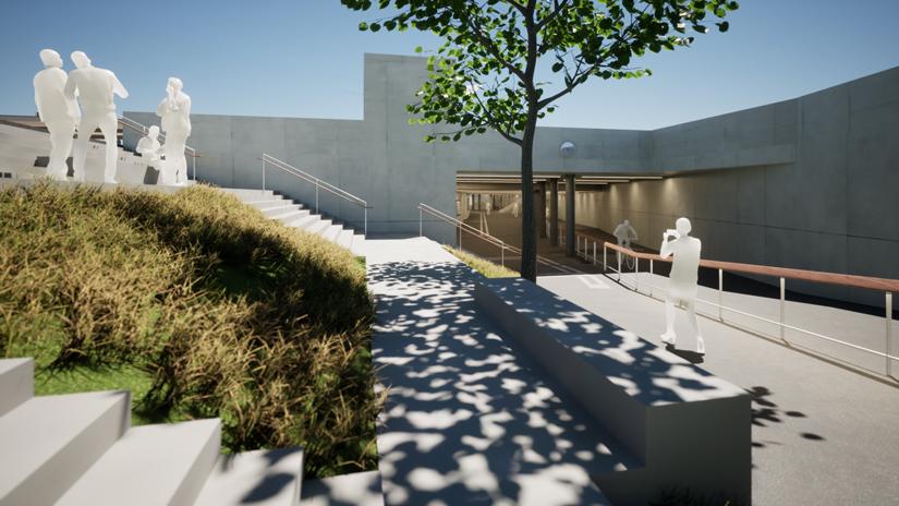 Zugang zur neuen Bahnhofpassage (Visualisierung)