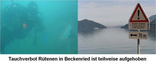 Gefahrensignal Tauchen verboten