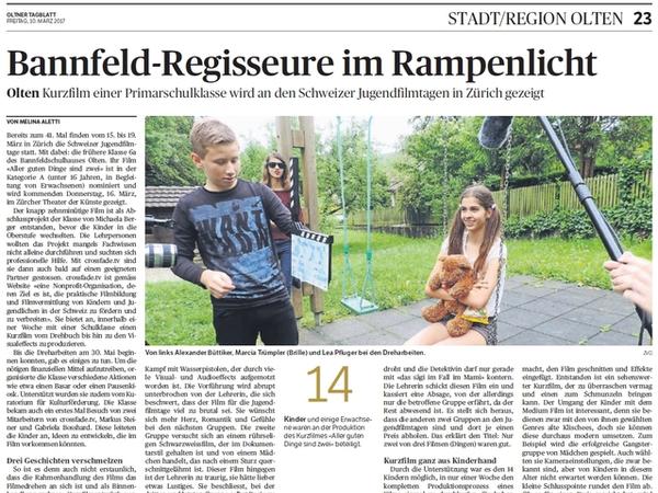Zeitungsartikel Bannfeld-Regisseure im Rampenlicht