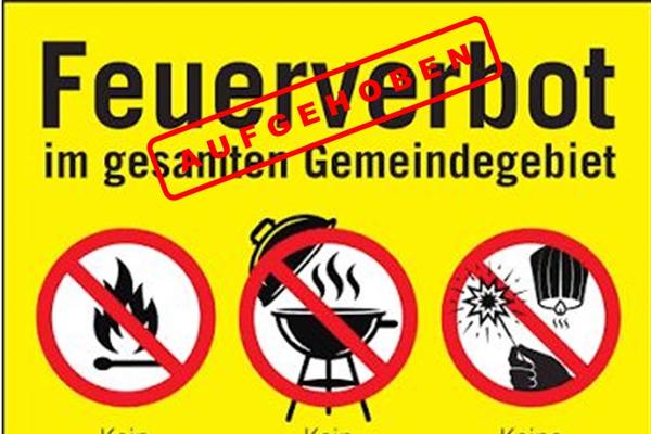 Aufhebung Feuerverbot