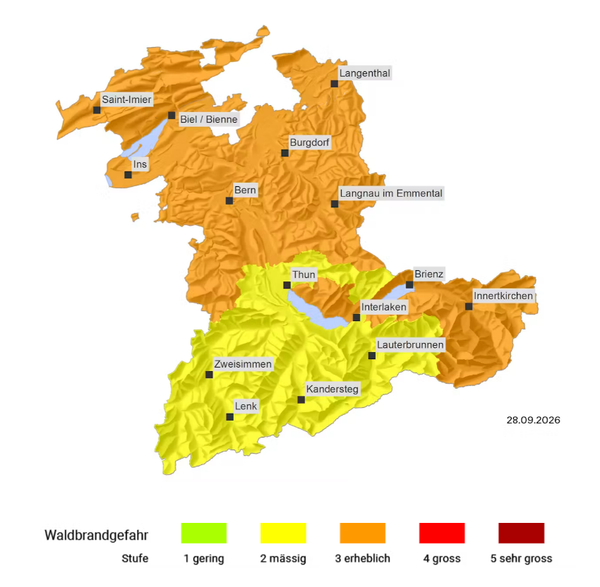 Dispokarte Waldbrandgefahr