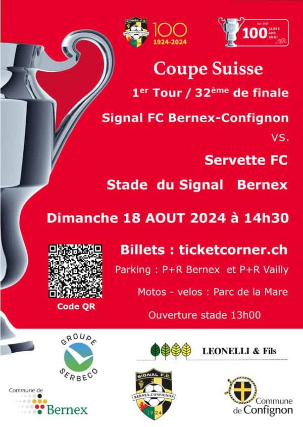 18 AOÛT 2024 À 14H30 : 𝟯𝟮𝗲 𝗙𝗜𝗡𝗔𝗟𝗘 𝗖𝗢𝗨𝗣𝗘 𝗦𝗨𝗜𝗦𝗦𝗘 DE FOOTBALL
