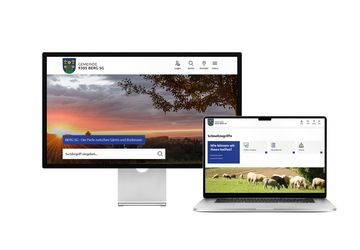 Desktop- und Tablet-Ansicht Webauftritt Gemeinde Berg SG