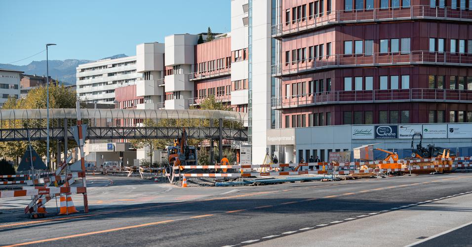 Baustelle auf einer Kreuzung