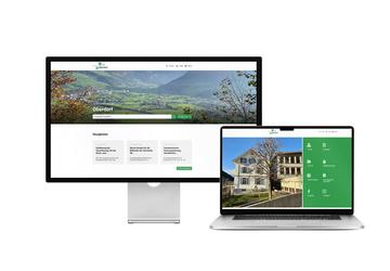Desktop- und Tablet-Ansicht Webauftritt Gemeinde Oberdorf
