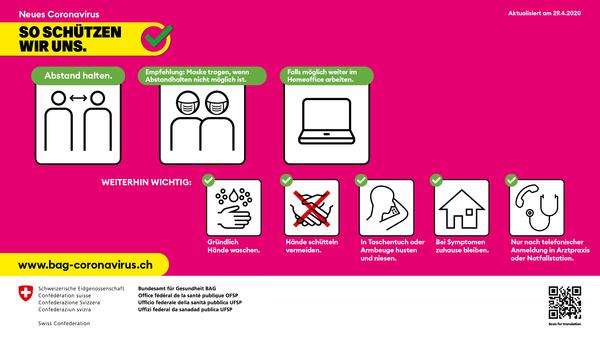 Aktuelles Coronavirus-Plakat (magenta)
