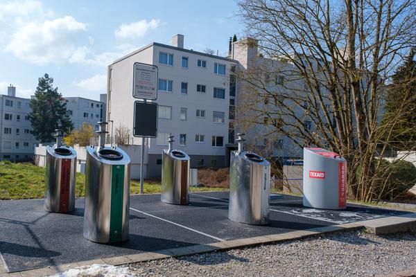Bild der Abfallsammelstelle im Quartier Langenmatt