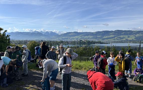 Pause mit Ausblick über den Zürichsee