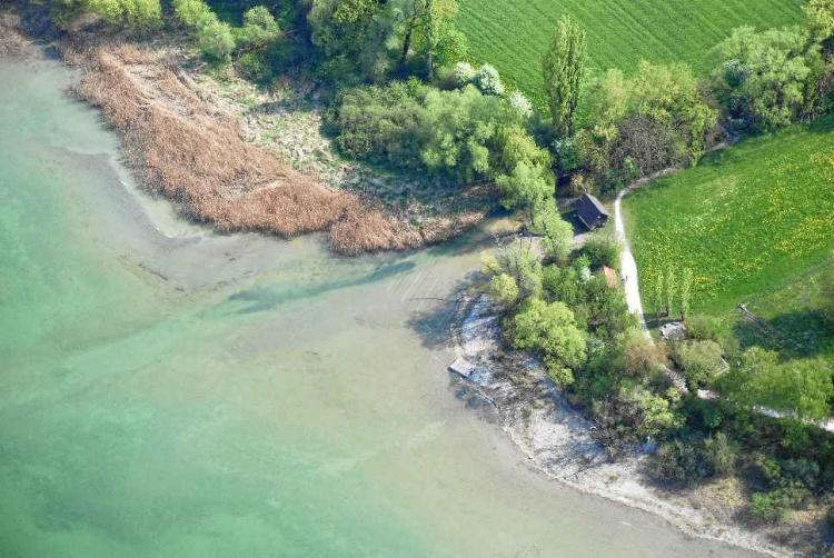 2009 / Luftaufnahme Seeufer mit natürlichem Gondelhafen