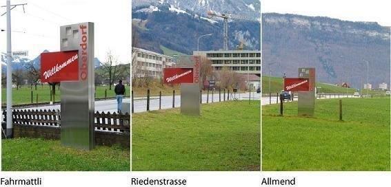 Ortseingangstafeln Benützung