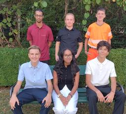 Legende: Die neuen Lernenden der Gemeinde Herisau: Oben von links Brahane Meharie Habtemariam, Tuure Marcolin und Finn Willuns, unten von links Fabio Koller, Gelila Kiros und Mihajlo Obrenovic. 