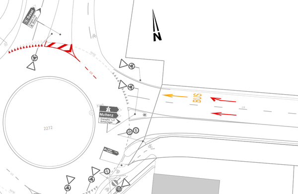 Skizze neue Verkehrsführung MFP-Kreisel