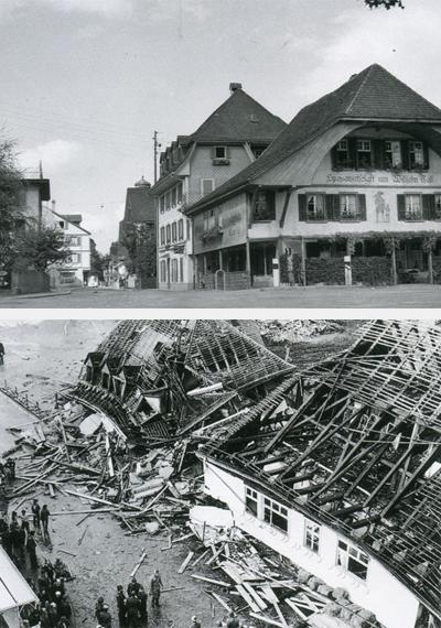 Tell vor und nach der Sprenung