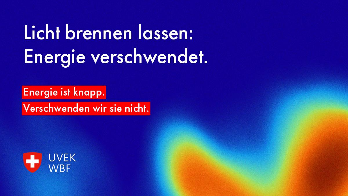 Eines der Sujets der Energiesparkampgne vom Bund