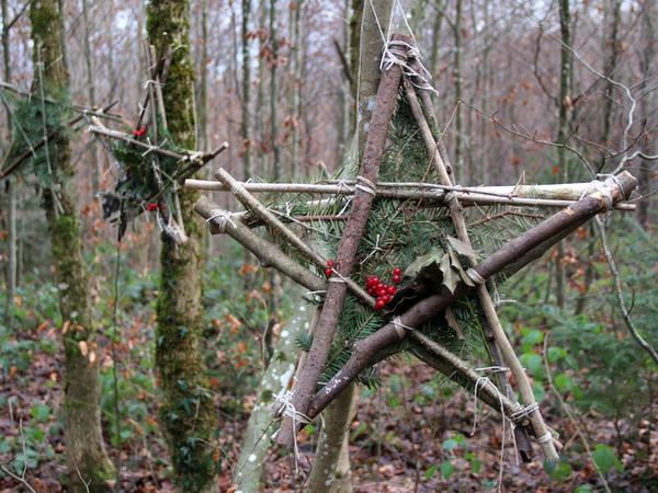 Sterne aus Naturmaterialien