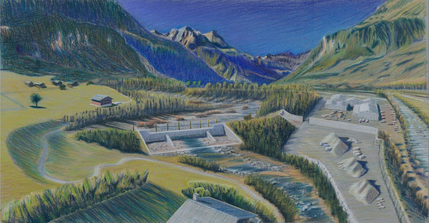 Visualisierung des Hochwasserschutzes am Buoholzbach