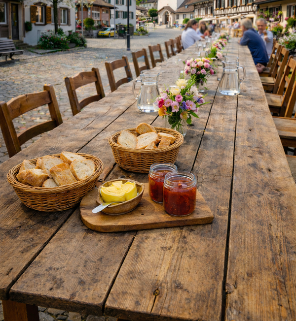 Tavolata in einem Dorf