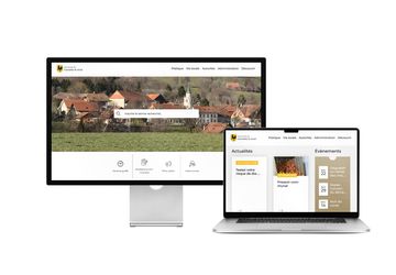 Desktop- und Tablet-Ansicht Webauftritt Gemeinde Corcelles-le-Jorat