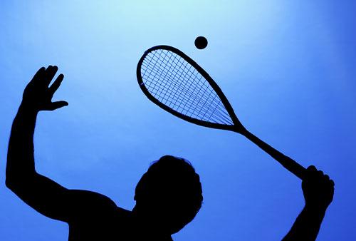 Squash-Spieler.