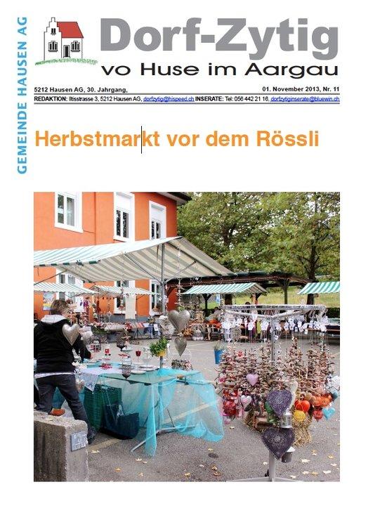 Ansicht Titelseite  Dorf-Zytig Nr. 11/13