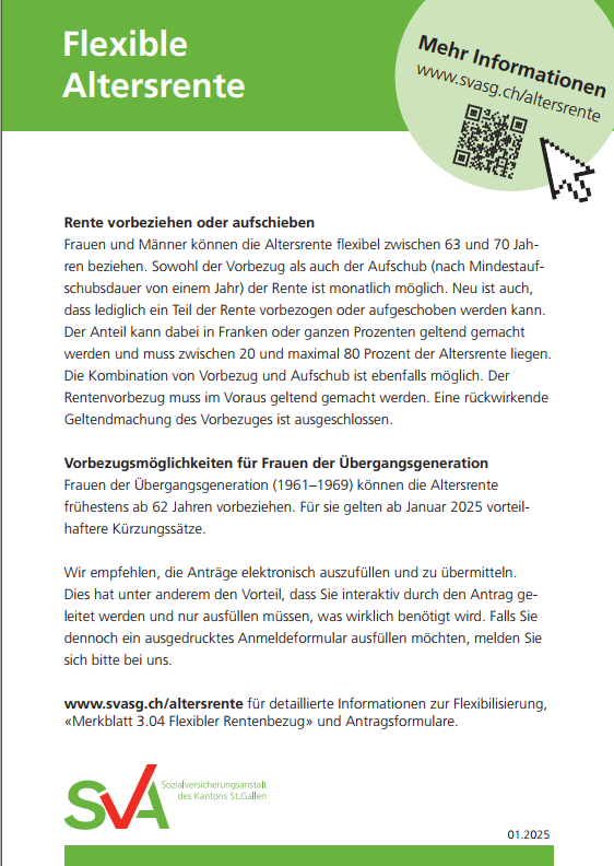 SVA flexibles Rentenalter