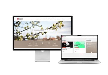 Desktop- und Tablet-Ansicht Webauftritt Gemeinde Feroicloz