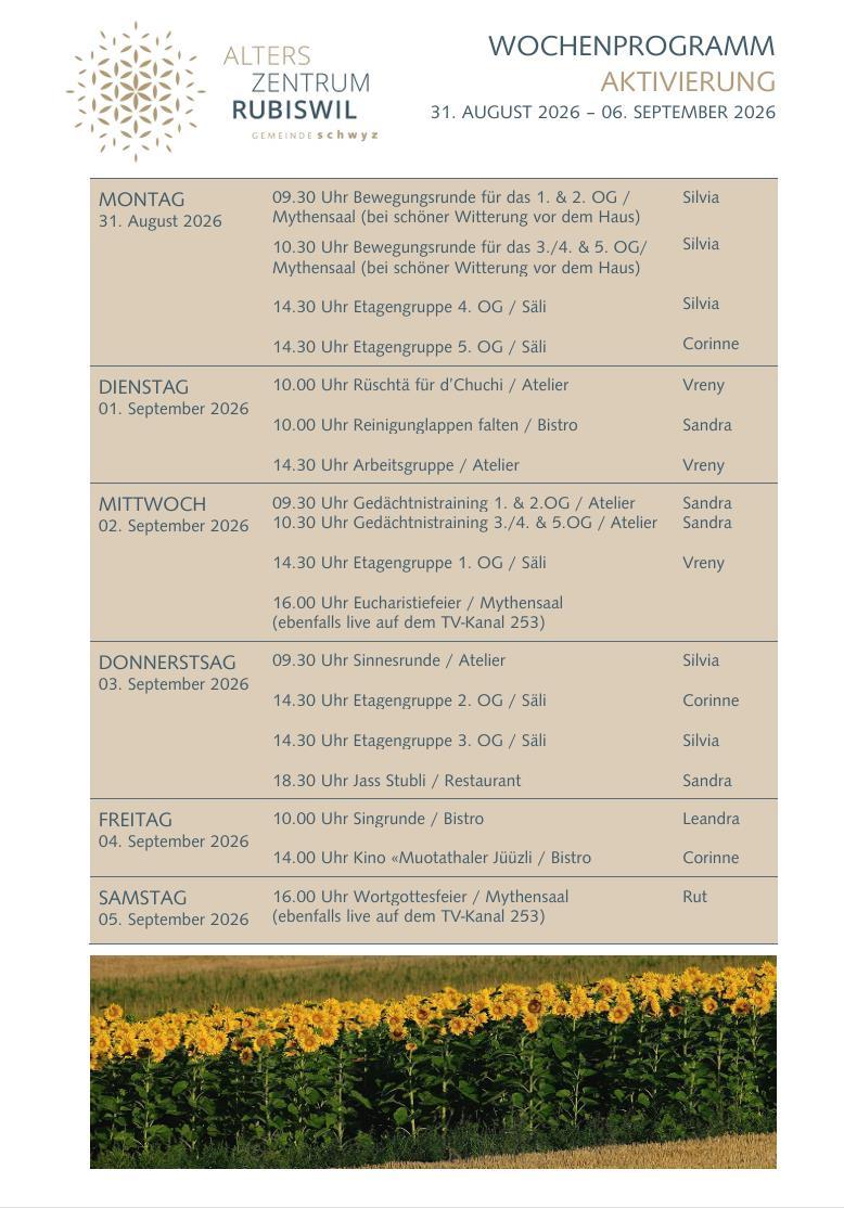 Wochenprogramm