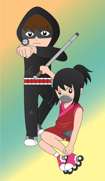 Der Geisterkickboarder und Samuri