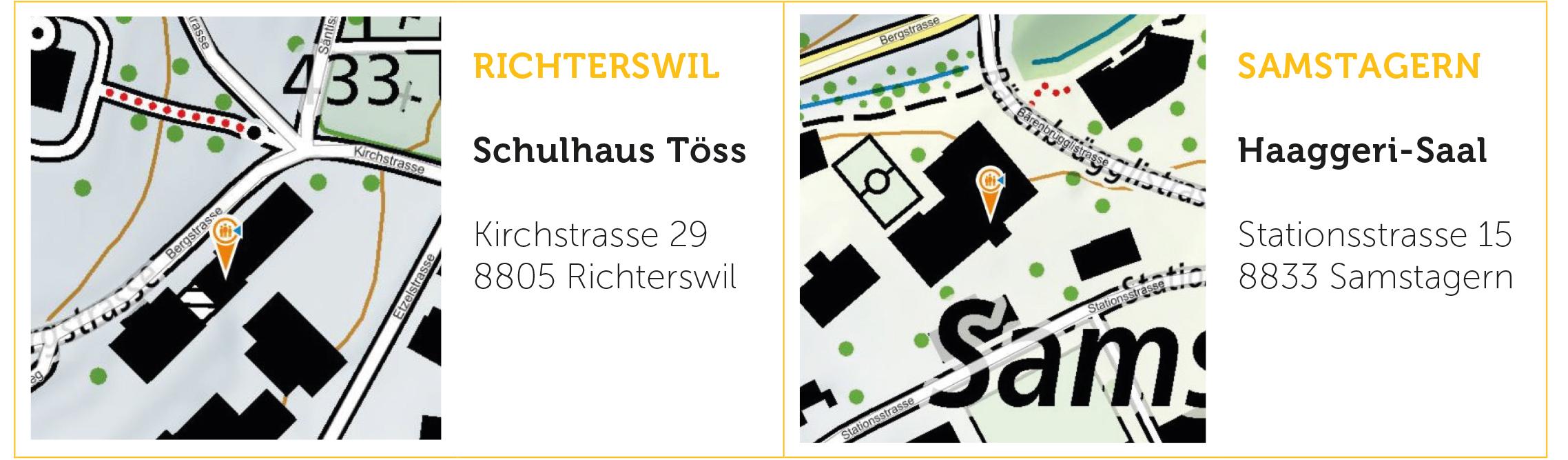 Notfalltreffpunkte Richterswil und Samstagern