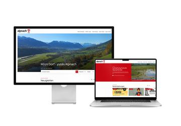 Desktop- und Tablet-Ansicht Webauftritt Gemeinde Alpnach