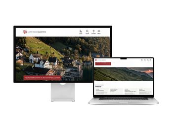 Desktop- und Tablet-Ansicht Webauftritt Gemeinde Quarten