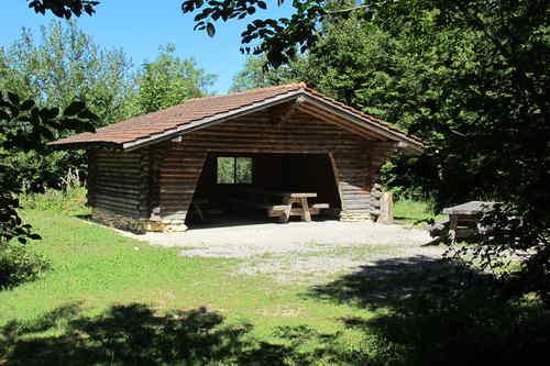 Cabane en rondins dans la forêt