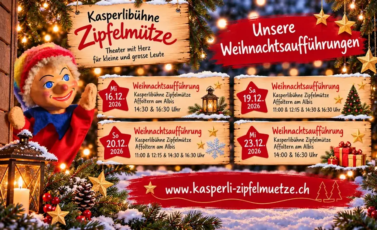Weihnachtsaufführungen; Kasperlibühne Zipfelmütze