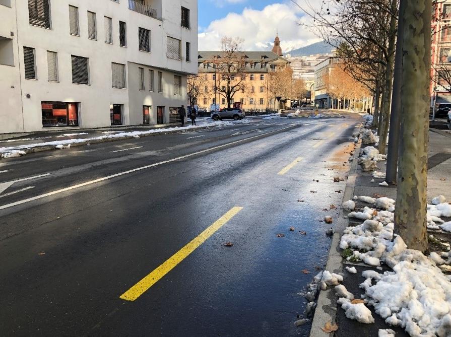 Aménagements cyclables – Rue de la Dixence (janvier 2022)