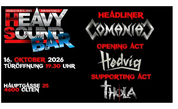 COMANIAC / THOLA  / HEDVIG – Thrash Metal Night