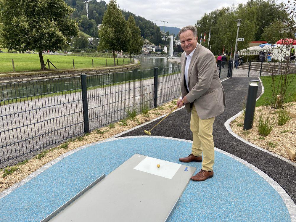Eröffnung Anlage durch Gemeindepräsident Josef Ribary