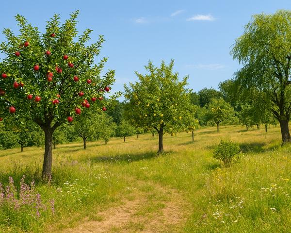 Obstwiese mit Apfelbäumen