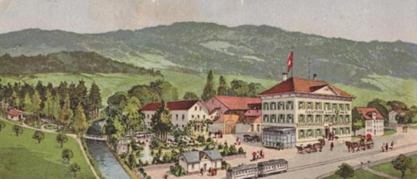 altes Bild vom Gasthof Löwen in Mönchaltorf