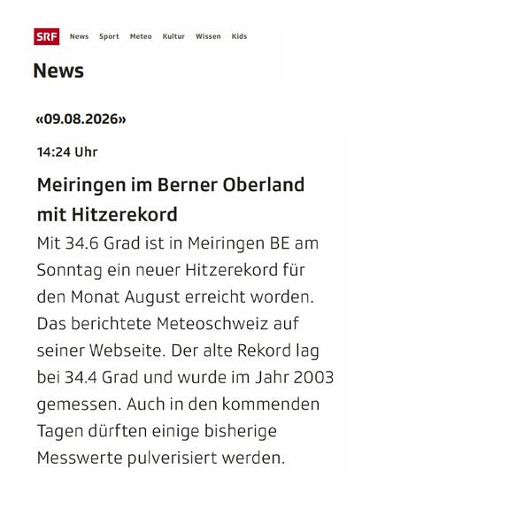 srf Hitzerekord