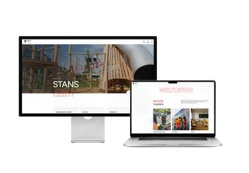Desktop- und Tablet-Ansicht Webauftritt Gemeinde Stans