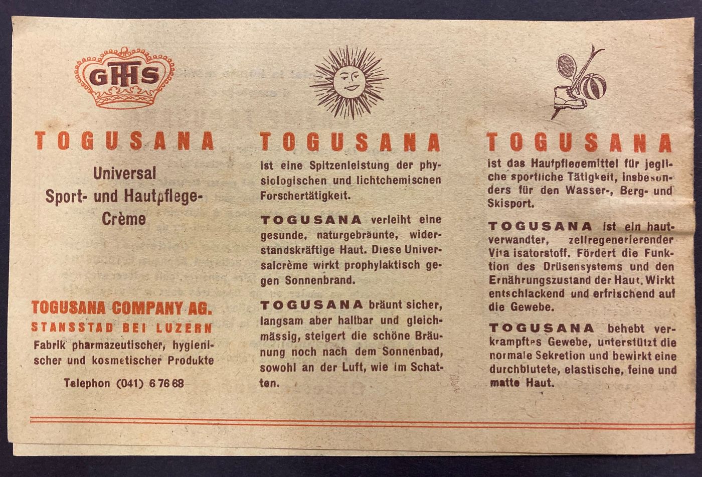 Werbeprospekt Togusana