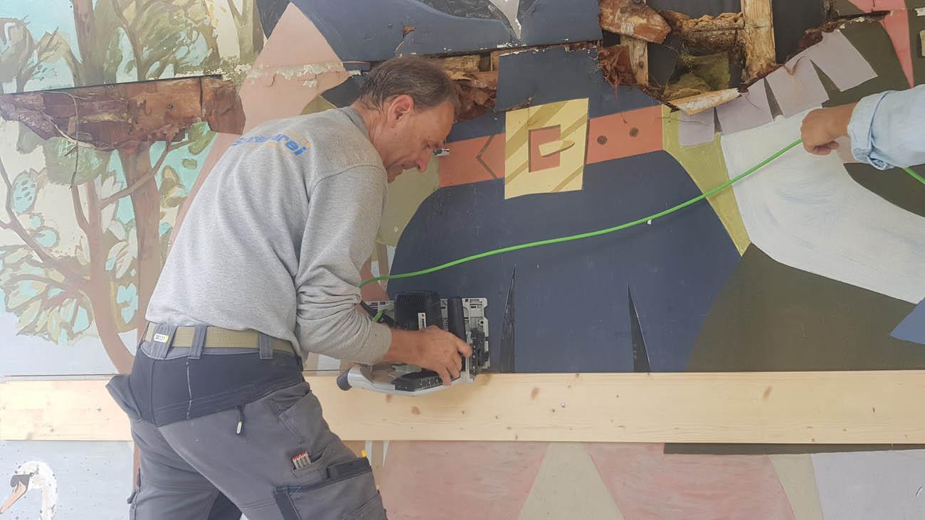 Wandbild Kastanienbaum Restauration