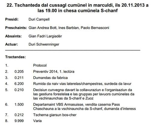 Glista da tractandas 