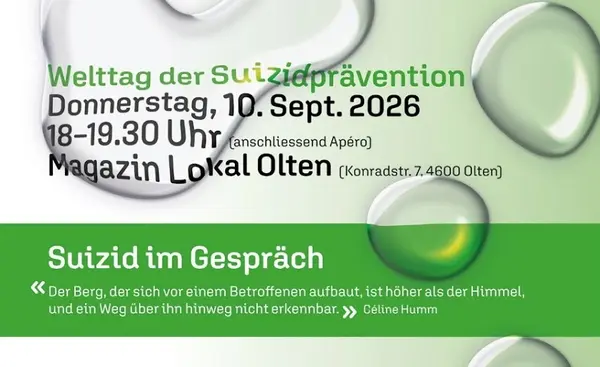 "Suizid im Gerspräch" mit Céline Humm am 10. Sept 2026