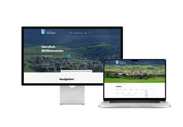 Desktop- und Tablet-Ansicht Webauftritt Gemeinde Matzendorf